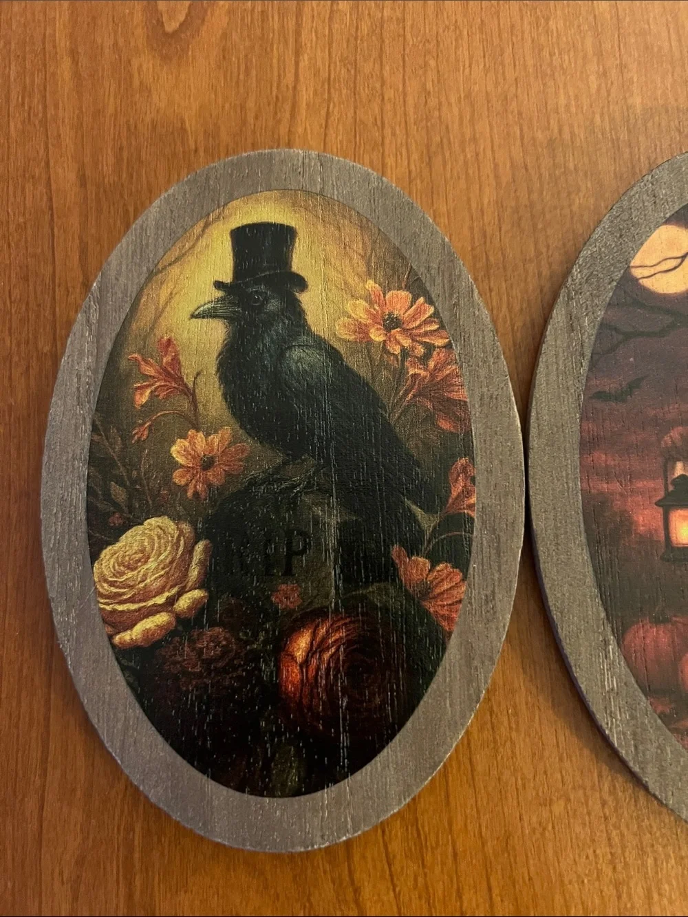 2026 Target Bullseye Black Cat, Raven, Ghost Halloween Wood Decor Trio Wall Art